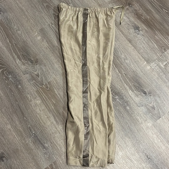deRoo Silky Tuxedo Stripe Track Pants in Tan - Picture 2 of 5